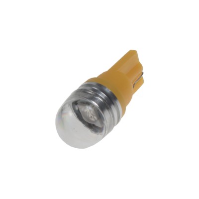 LED žárovka 12V T10 oranžová, 1LED/3SMD s čočkou