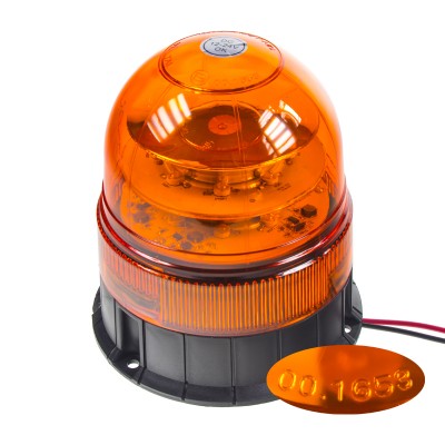 LED maják, 12-24V, 16x3W, oranžový fix, ECE R65