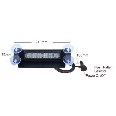 PREDATOR LED vnitřní, 6x3W, 12-24V, modrý, 210mm, CE