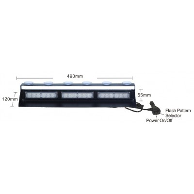 PREDATOR LED vnitřní, 18x3W, 12-24V, modrý, 490mm, CE