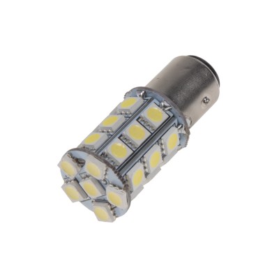 LED žárovka 12V s paticí BAY 15d(dvouvlákno) bílá, 27LED/3SMD