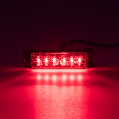 LINEAR LED 6x5W LED, 12-24V, červený, ECE R65