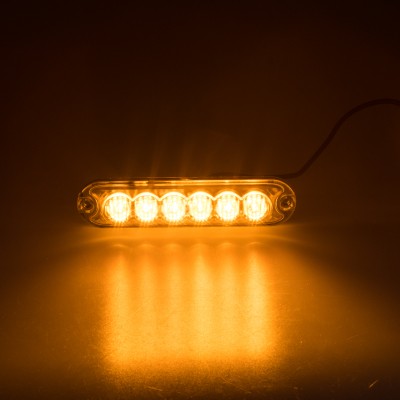 PREDATOR 6x3W LED, 12-24V, oranžový,  ECE R10 R65