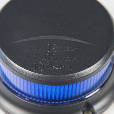LED maják, 12-24V, 18x1W modrý, pevná montáž, ECE R65