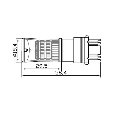 TURBO LED T20 (3157) oranžová 12-24V, 48W