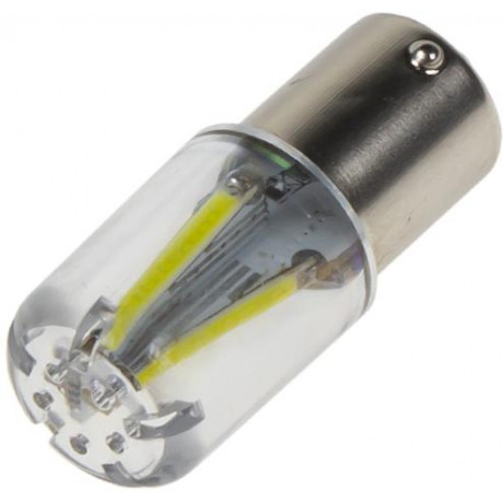LED BA15s bílá, 12-24V, 4LED/COB
