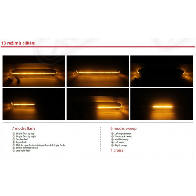 SLIM LED rampa 1530mm, oranžová, 12-24V, 36+216LED, ECE R65