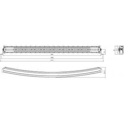 LED rampa prohnutá, 180x3W, 1065mm, ECE R10