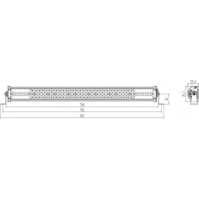 LED rampa, 126x3W, 759mm, ECE R10