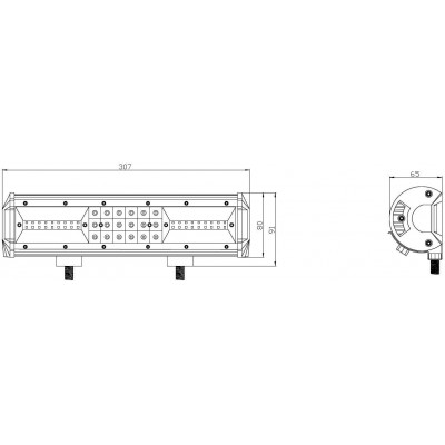 LED rampa, 54x3W, 307mm, ECE R10