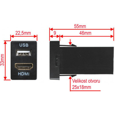 HDMI / USB konektor Toyota