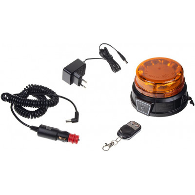 AKU LED maják, 12x3W oranžový, dálkové ovládání, magnet