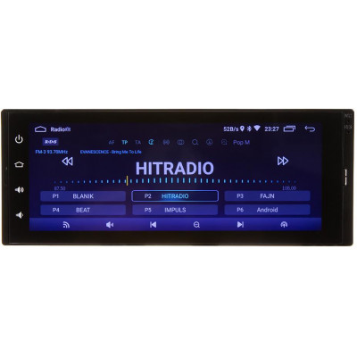 1DIN autorádio s 6,8" LCD, Android 10, WI-FI, GPS, Mirror link, Bluetooth, 2x USB