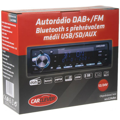 1DIN 12/24V DAB+/FM autorádio bez mechaniky USB/SD/AUX/BLUETOOTH, odnímatelný panel