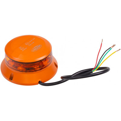 Robustní oranžový LED maják, oranž.hliník, 36W, ECE R65