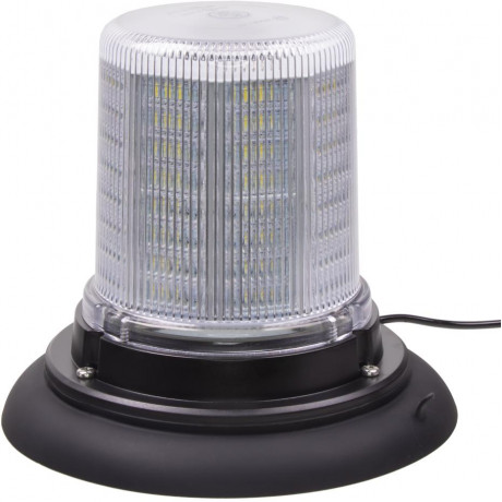LED maják, 12-24V, 128x1,5W bílý, magnet, ECE R10