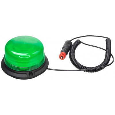 LED maják, 12-24V, 36xLED zelený, magnet, ECE R10