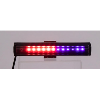 Gumové výstražné LED světlo vnější, modro-červené, 12V, 150mm