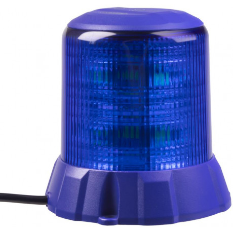 Robustní modrý LED maják, modrý hliník, 96W, ECE R65