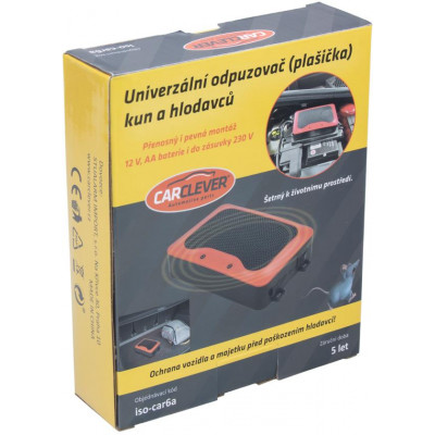 Odpuzovač kun univerzální (230V, 12V, USB-C, AA baterie), pevná instalace i přenosný.