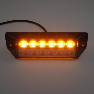 PREDATOR oranžový 6x2W + pracovní světlo, 12-24V, černý, ECE R65